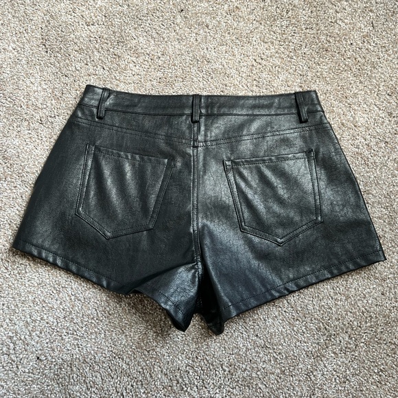 Peach Love California Rhinestone Faux Leather Shorts - Picture 2 of 3